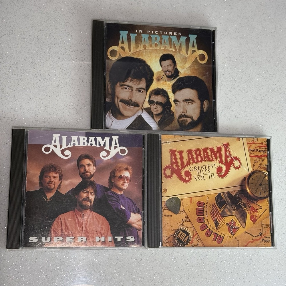 Lot Of 3 ALABAMA CDS - Greatest Hits 2, Super Hits, In Pictures.